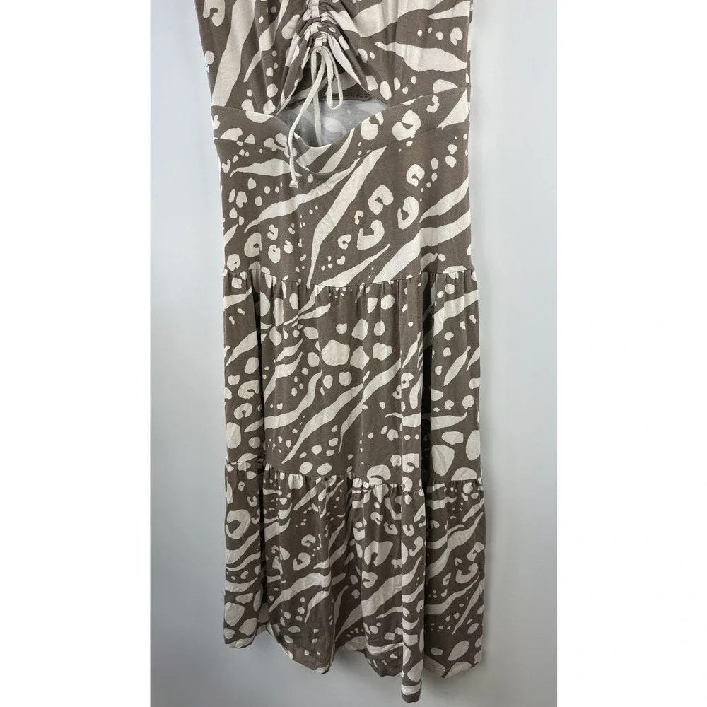 Cabi Swoon Dress Brown Tan Midi Maxi Cut Out Ruched Back 6147 Small Boho Chic - Picture 8 of 13